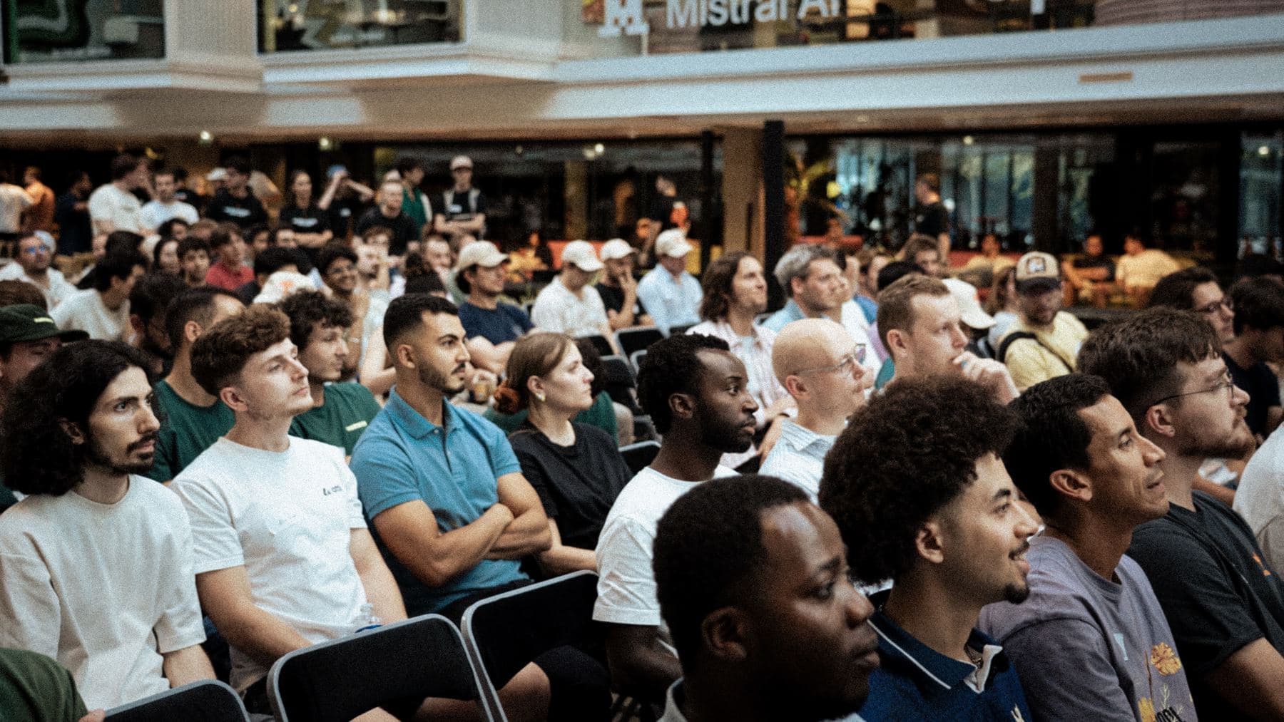 The audience watching the final pitches